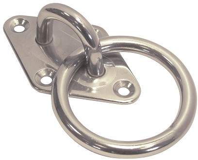 Boat Vision  Mastoog ruitvorm grondplaat & ring 60x36x20 mm./A2-304