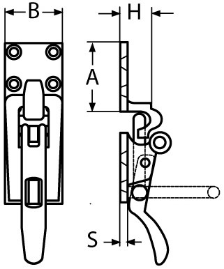 Boat Vision Overvalscharnier haaks L37 x B37 /A4-316-2