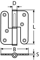 Boat Vision Paumelle links L100 x B80 x 3.0 mm./A4-316-2