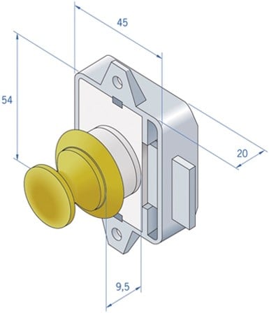 Ring Chroom 16mm voor drukknopslot
