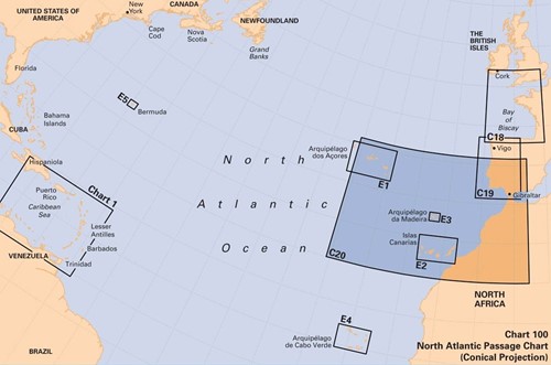 Imray kaart - C20 Strait of Gibraltar to Archipélago dos Açores & Islas Canarias Passage Chart-3