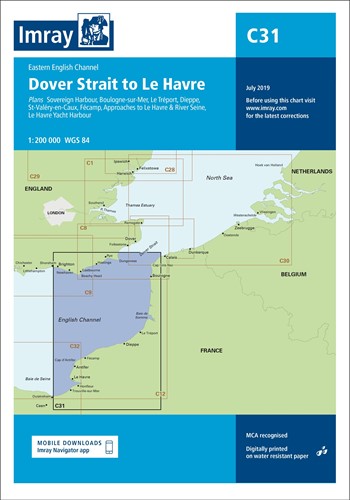 Imray kaart - C31 Dover Strait to Le Havre