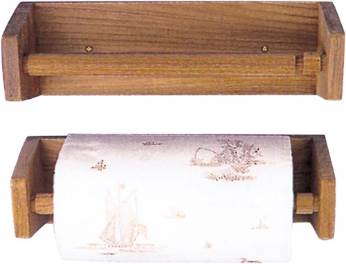 Teak Keukenrolhouder - hoog model - 33 x 9,5 x 9,5 cm
