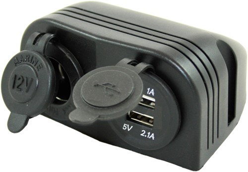 Haba  USB 12V contactdoos+2x uitvoer opb