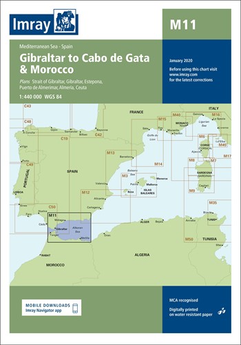 Imray kaart - M11 Gibraltar to Cabo de Gata and Morocco