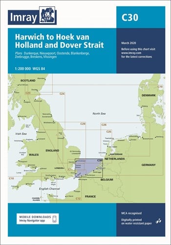 Imray kaart - C30 Harwich to Hoek van Holland and Dover Strait