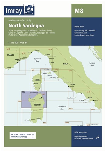 Imray kaart - M8 North Sardegna