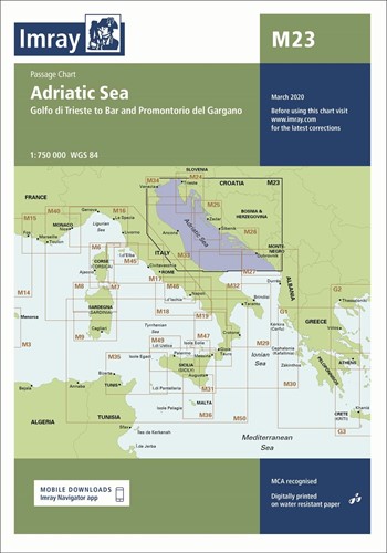 Imray kaart - M23 Adriatic Sea Passage Chart