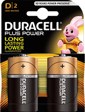 Duracell batterij groot 2st.  D