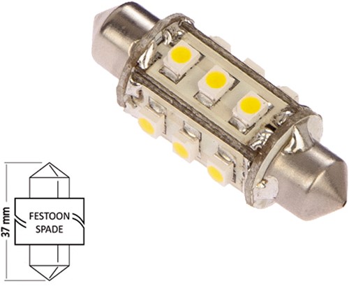 NauticLED  Buis 31mm 10-30VDC 0.8W/8W WW