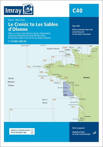 Imray kaart - C40 Le Croisic to Les Sables d’Olonne
