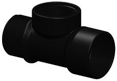 TruDesign T-stuk met draad - 1 1/2 inch - zwart