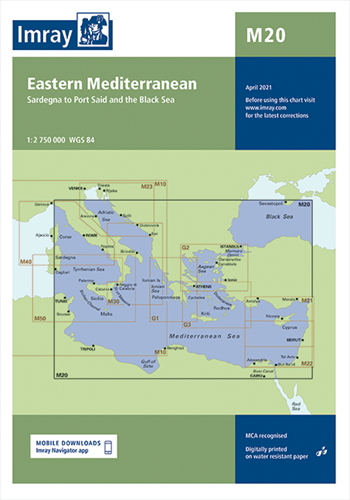 Imray kaart - M20 Eastern Mediterranean