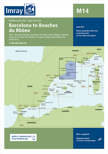 Imray kaart - M14 Barcelona to Bouches du Rhône
