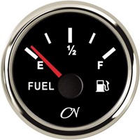 CN brandstofmeter (tankmeter) 0-190 ohm - 52 mm - zwart/chroom