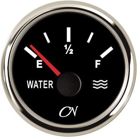 CN Watermeter 0-190 Ohm zwart/chroom - 52 mm