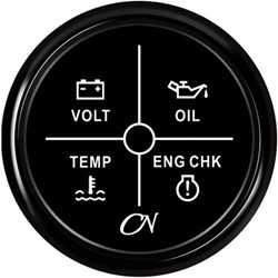 CN Alarminstrument zwart/zwart - 52 mm