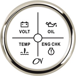 CN Alarminstrument wit/chroom - 52 mm