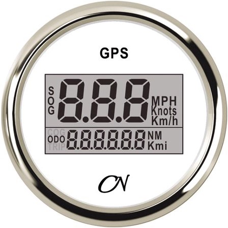 CN GPS Snelheidsmeter wit/zwart - 52 mm