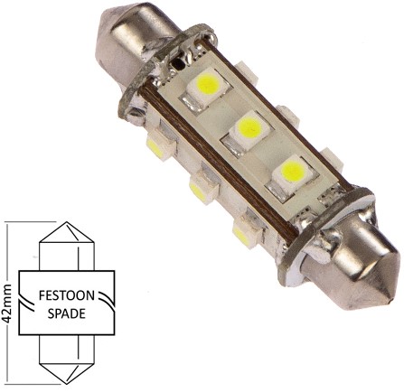 NauticLED  Festoon 42mm 10-30VDC 1.2W/10W 4000