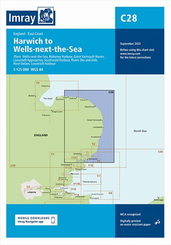 Imray kaart - C28 Harwich to Wells-next-the-Sea