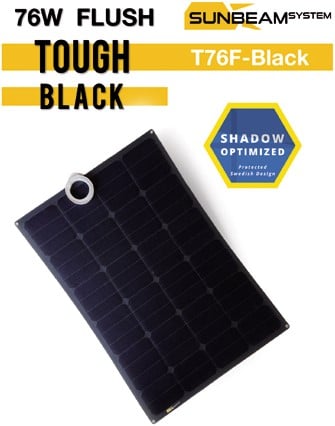 Sunbeam Tough 78W Flush Black flexibel zonnepaneel zwart