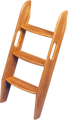 Teak Kajuittrap - 3 treden - hoogte 101 cm