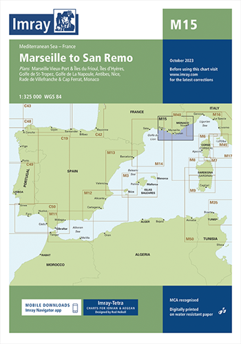 Imray kaart - M15 Marseille to San Remo