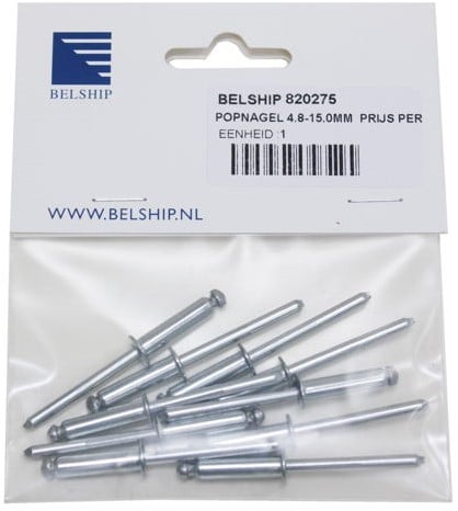 Popnagels monel Ø 4.8 mm - lengte 15.0 mm -per 10 stuks
