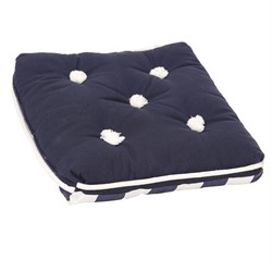 Kapok Kussen mini - blauw / blauw-wit - 34 x 34 x 3 cm