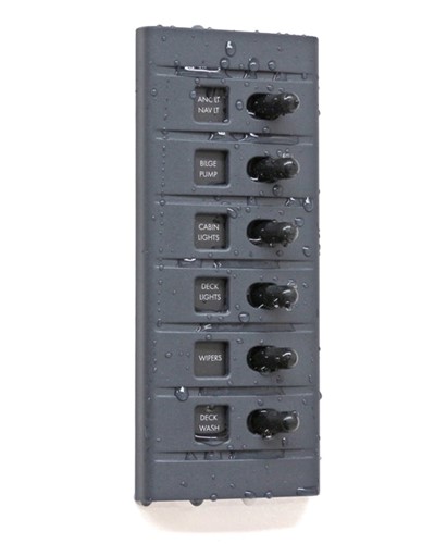 Connex schakelpaneel – 6 schakelaars met zekering en verlichting