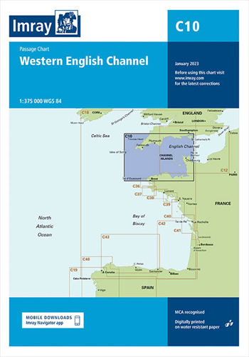 Imray kaart - C10 Western English Channel Passage Chart