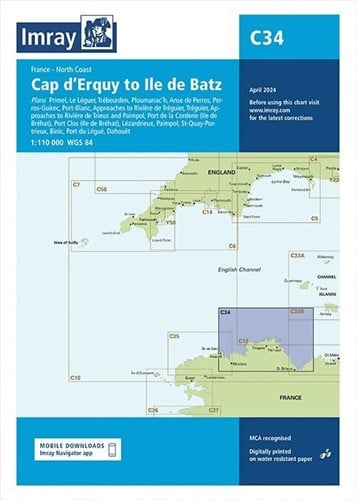 Imray kaart - C34 Cap d'Erquy to Ile de Batz