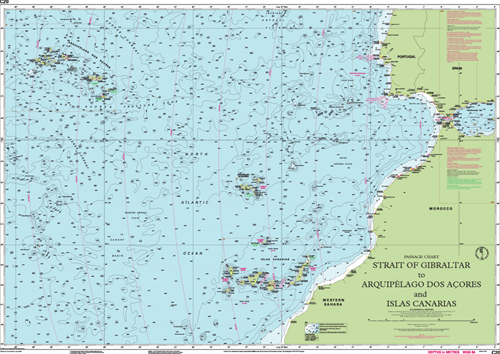 Imray kaart - C20 Strait of Gibraltar to Archipélago dos Açores & Islas Canarias Passage Chart-2