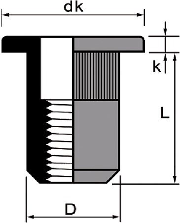 Blindklinkmoer M4 11,5 mm alu (10 stuks)