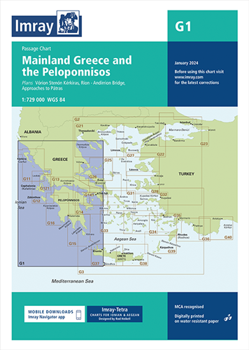 Imray kaart - G1 Mainland Greece and the Peloponnisos