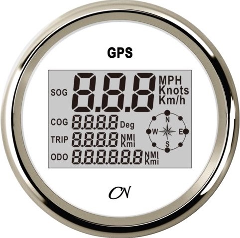 CN GPS Snelheidsmeter wit/chroom