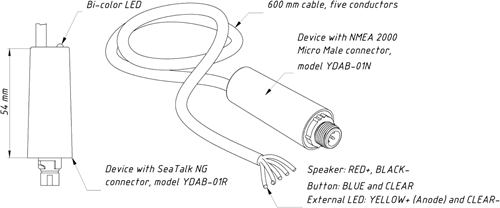 Yacht Device SeatalkNG Alarm Knop (Raymarine uitvoering)-2