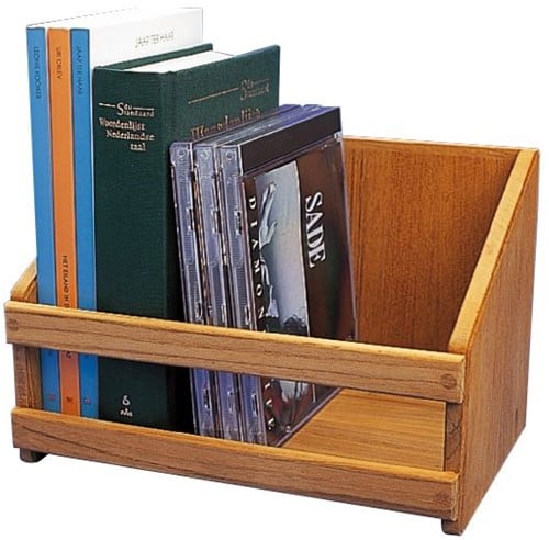 Teak CD/boekenrek - 22 x 14 x 15 cm