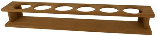 Teak Glazenhouder 6 gaten - 56 x 7,5 x 9 cm