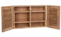 Teak houten kast met 2 louvredeuren - 56 x 12 x 33 cm-2