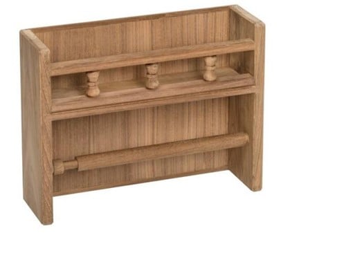 Teak Kruiden & keukenrolhouder - 33 x 10 x 25,5 cm