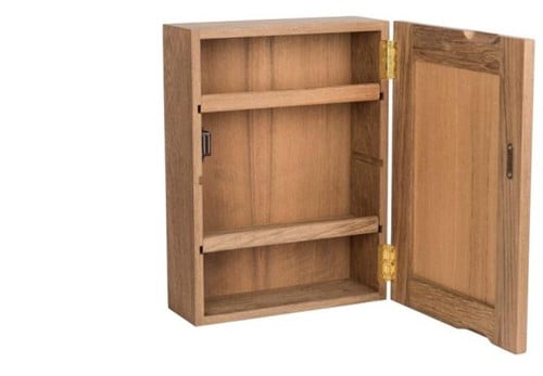 Teak houten Medicijnkast klein - 28 x 11,5 x 38 cm