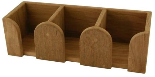 Teak Mokkenrek voor 3 mokken - 29,5 x 10 x 9 cm