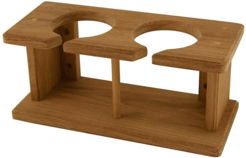 Teak Wijnglazenhouder - 2 glazen