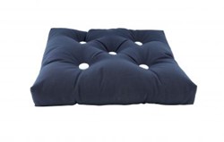 Outdoor zitkussen - enkel - navy met witte knopen