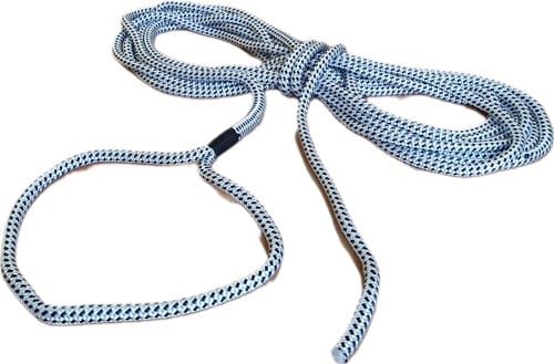 Landvast gevlochten - 14 mm - 8 meter - wit/navy