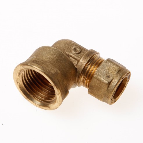 Verloopkoppeling van 1/2 binnendraad naar knelkoppeling 8 mm - haaks