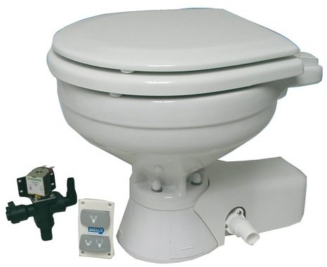 Jabsco 37045-0094 Quiet Flush Stil toilet 24V kleine pot uitvoering met solenoïdeklep