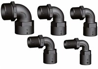 TruDesign verbinder 90° binnen-/buitendraad - 3/4 inch - zwart